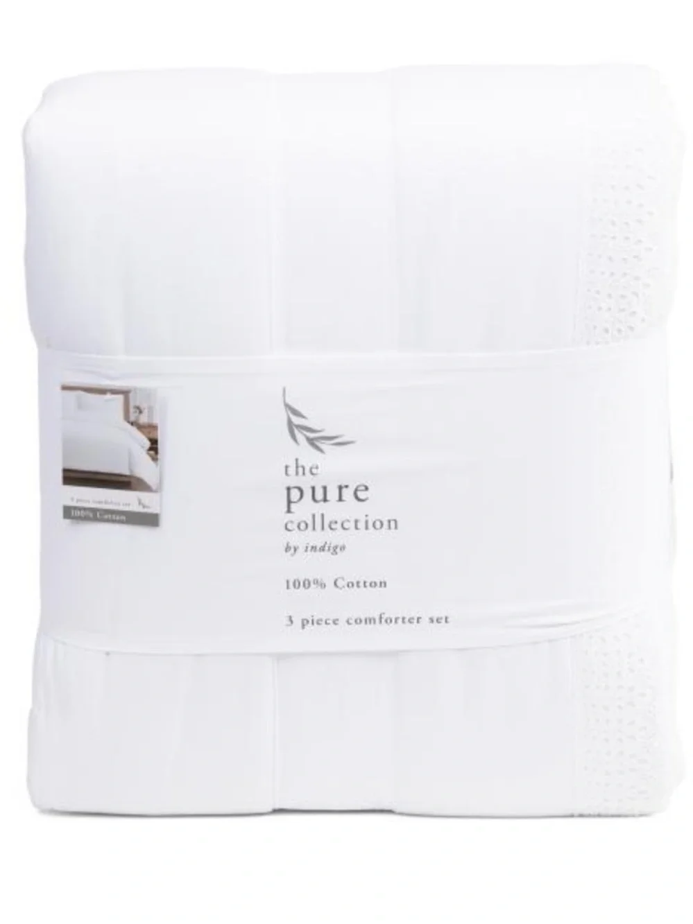 The Pure Collection White 3-Piece Cotton Comforter Set